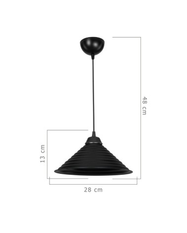 Lampada da soffitto Sava ASZ1617 con paralume in metallo nero