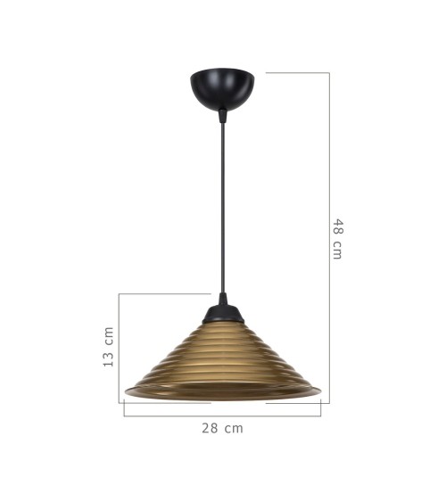 Lampada da soffitto Sava ASZ1619 con paralume in metallo bronzo