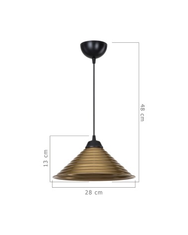 Lampada da soffitto Sava ASZ1619 con paralume in metallo bronzo