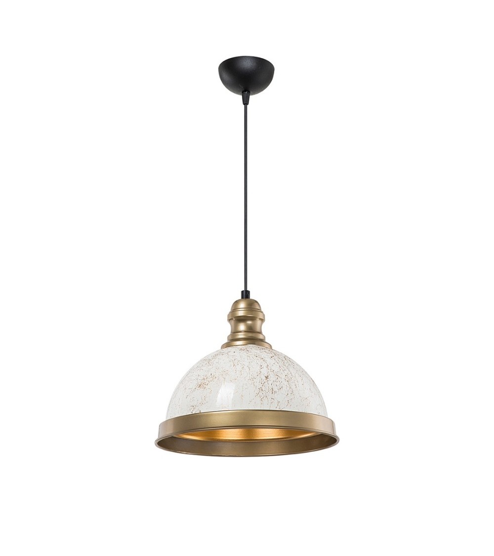 Lampada da soffitto Astek ASZ1636 con paralume in metallo bianco