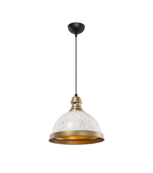 Lampada da soffitto Astek ASZ1636 con paralume in metallo bianco