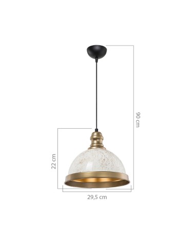Lampada da soffitto Astek ASZ1636 con paralume in metallo bianco