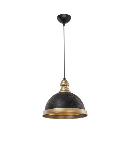 Lampada da soffitto Astek ASZ1637 con paralume in metallo nero