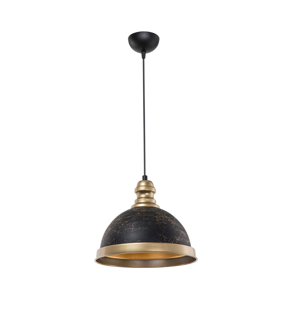 Lampada da soffitto Astek ASZ1637 con paralume in metallo nero
