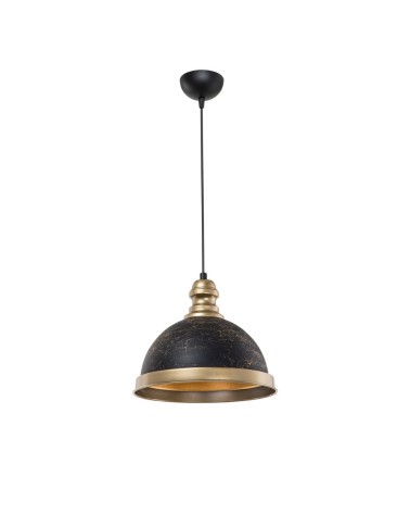 Lampada da soffitto Astek ASZ1637 con paralume in metallo nero