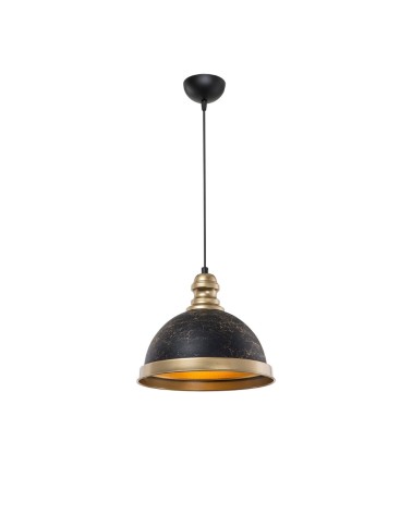 Lampada da soffitto Astek ASZ1637 con paralume in metallo nero