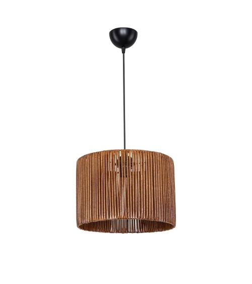 Lampada da soffitto Roya ASZ1700 in carta intrecciata rustica marrone