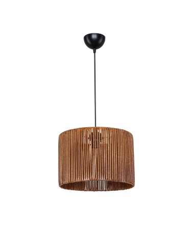 Lampada da soffitto Roya ASZ1700 in carta intrecciata rustica marrone