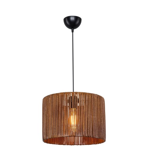 Lampada da soffitto Roya ASZ1700 in carta intrecciata rustica marrone