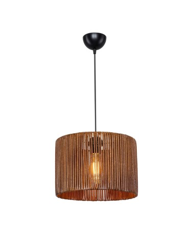 Lampada da soffitto Roya ASZ1700 in carta intrecciata rustica marrone