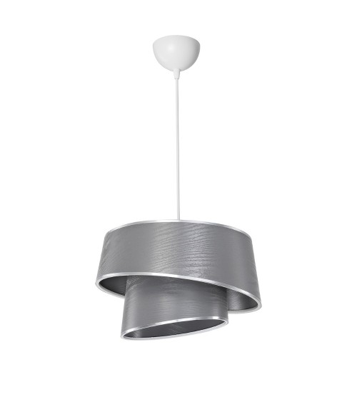 Lampada da soffitto Lima MDL5132 con paralume in tessuto grigio