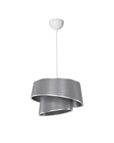 Lampada da soffitto Lima MDL5132 con paralume in tessuto grigio
