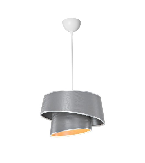 Lampada da soffitto Lima MDL5132 con paralume in tessuto grigio