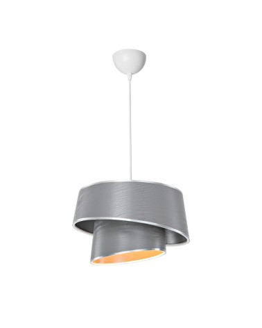 Lampada da soffitto Lima MDL5132 con paralume in tessuto grigio