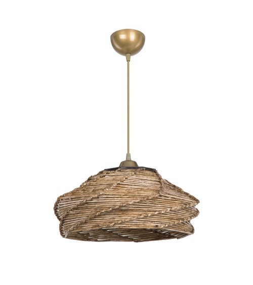 Lampada da soffitto Risa MDL4940 con paralume in carta intrecciata rustica