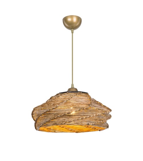 Lampada da soffitto Risa MDL4940 con paralume in carta intrecciata rustica