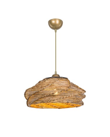Lampada da soffitto Risa MDL4940 con paralume in carta intrecciata rustica