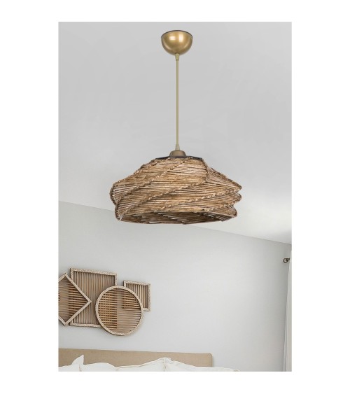 Lampada da soffitto Risa MDL4940 con paralume in carta intrecciata rustica