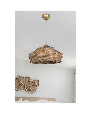 Lampada da soffitto Risa MDL4940 con paralume in carta intrecciata rustica