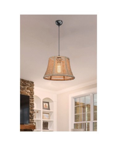 Lampada da soffitto Besta ASZ1745 con paralume in iuta
