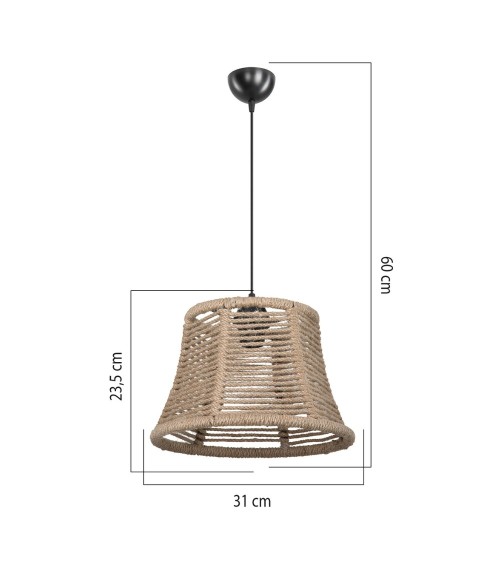 Lampada da soffitto Besta ASZ1745 con paralume in iuta