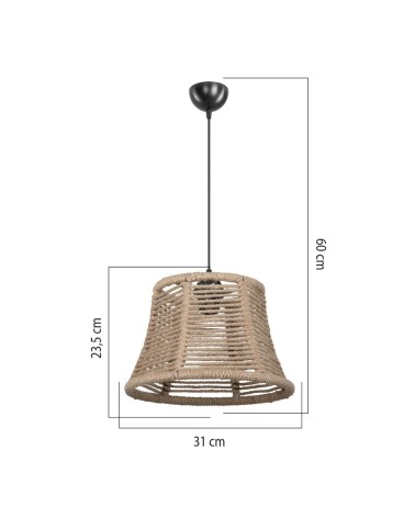 Lampada da soffitto Besta ASZ1745 con paralume in iuta