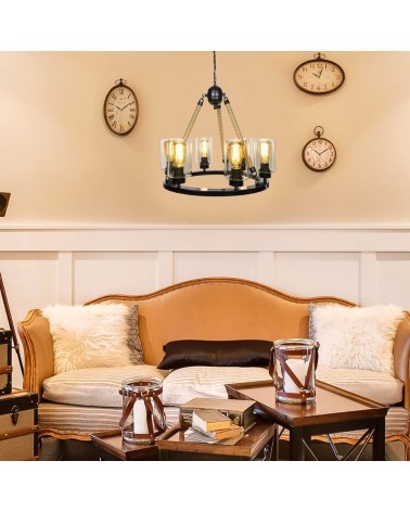 Lampada da soffitto Lotus ASZ0686 con 6 portalampade