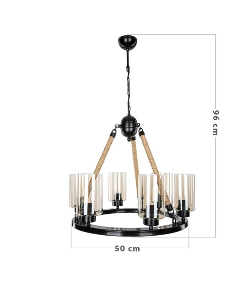 Lampada da soffitto Lotus ASZ0686 con 6 portalampade