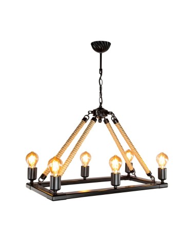 Lampada da soffitto Bohem ASZ0866 con 6 portalampade
