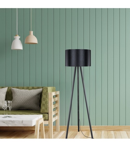 Lampada da terra Piko MDL5134 con piantana e paralume in tessuto nero