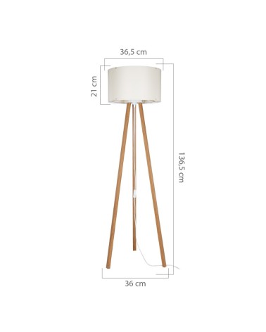 Lampada da terra Piko MDL5134 con piantana e paralume in tessuto nero