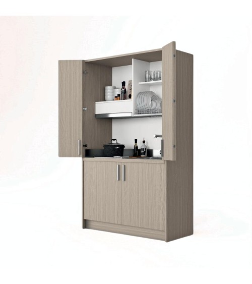 Cucina monoblocco Fold struttura e ante a libro olmo