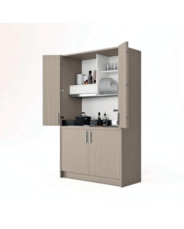 Cucina monoblocco Fold struttura e ante a libro olmo
