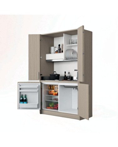 Cucina monoblocco Fold struttura e ante a libro olmo