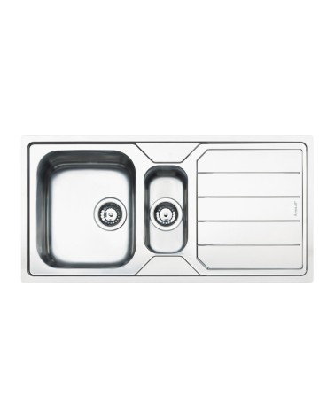 Lavello Smeg LFB102 inox 100x50 cm 1 + 1/2 vasca con gocciolatoio reversibile