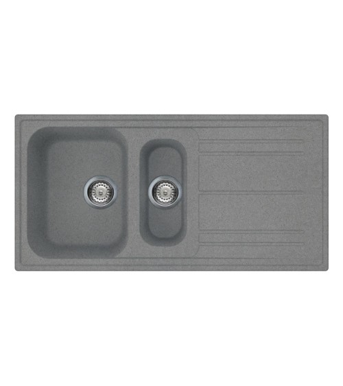 Lavello Smeg LZ102TT 1 + 1/2 vasca con gocciolatoio reversibile 100x50 cm. titanio