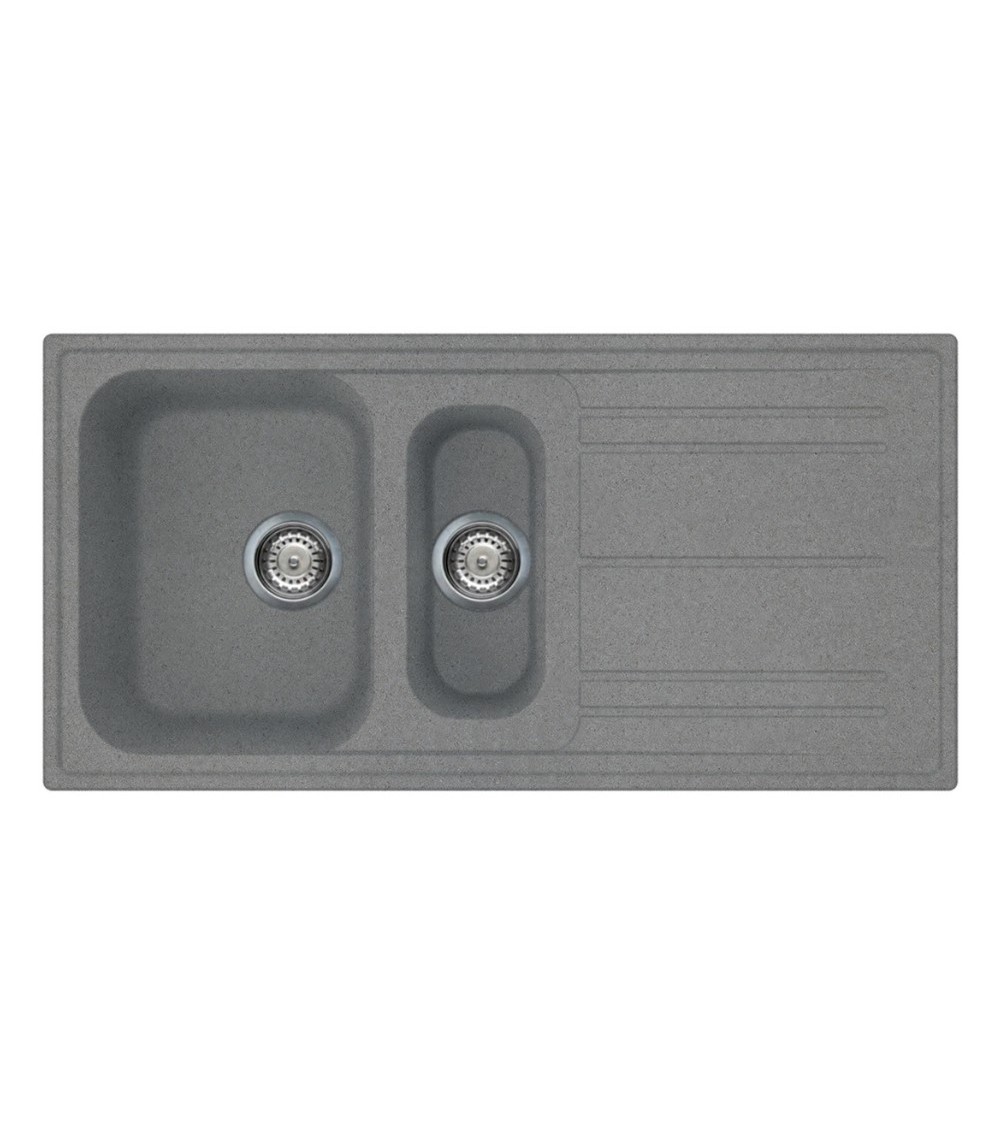 Lavello Smeg LZ102TT 1 + 1/2 vasca con gocciolatoio reversibile 100x50 cm. titanio
