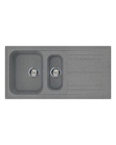 Lavello Smeg LZ102TT 1 + 1/2 vasca con gocciolatoio reversibile 100x50 cm. titanio