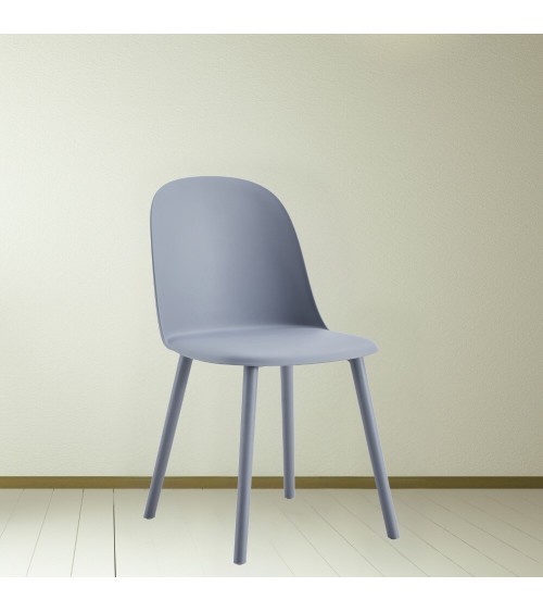 Sedia Opale in polipropilene 55.5x44xH80 cm colore grigio scuro set 4 pezzi
