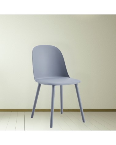 Sedia Opale in polipropilene 55.5x44xH80 cm colore grigio scuro set 4 pezzi