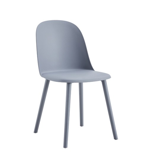Sedia Opale in polipropilene 55.5x44xH80 cm colore grigio scuro set 4 pezzi