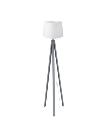 Lampada da terra DECOGRI3565 con piantana grigia e paralume bianco