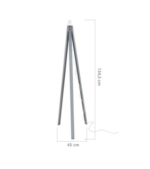 Lampada da terra DECOGRI3565 con piantana grigia e paralume bianco