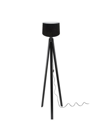 Lampada da terra DECONE3566 con piantana nera e paralume nero