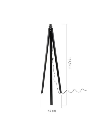 Lampada da terra DECONE3566 con piantana nera e paralume nero