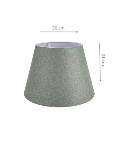 Lampada da tavolo PIKORO2638 con paralume verde e base rovere