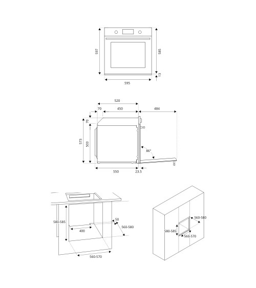 Forno elettrico Bertazzoni La Germania F6011MODPLX 60 cm. multifunzione inox