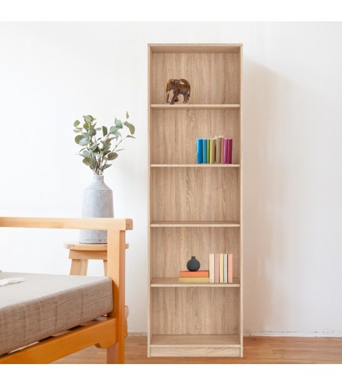 Libreria Nepo con 5 nicchie a giorno colore rovere