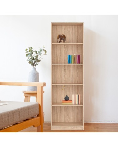 Libreria Nepo con 5 nicchie a giorno colore rovere