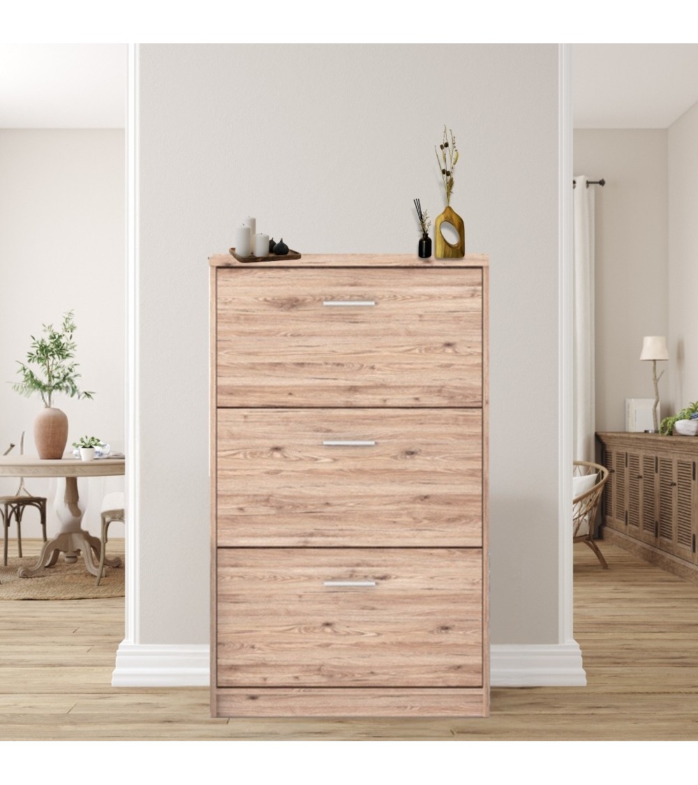 Scarpiera Nepo 3 scomparti colore rovere